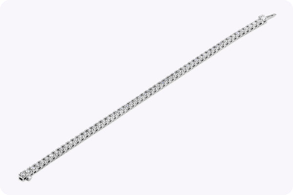 3.58 Carats Total Round Brilliant Cut Diamond Tennis Bracelet in White Gold