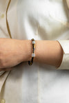 SOHO Jewelry 18K Yellow Gold Enamel and Diamond Bangle Bracelet