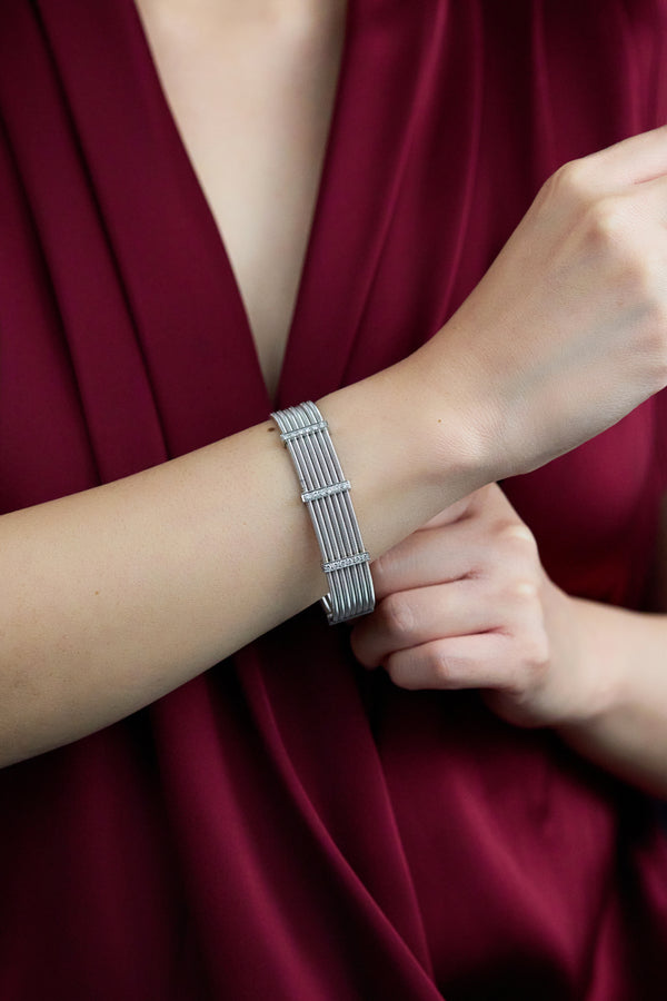 Diamond Coil Bangle Bracelet