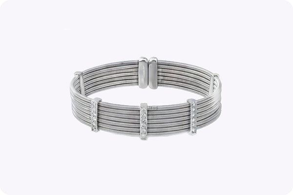 Lepozzi 0.54ct Diamond Coil Bangle Bracelet