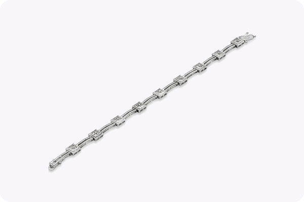 0.75 Carat Total Round Brilliant Cut Diamond Double-Row Rope Bracelet in White Gold