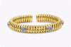 0.37 Carats Total Brilliant Round Shape Diamond Bangle Cuff Bracelet in White Gold and Yellow Gold