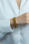 Column Cuff Bangle Bracelet in 18k Yellow Gold