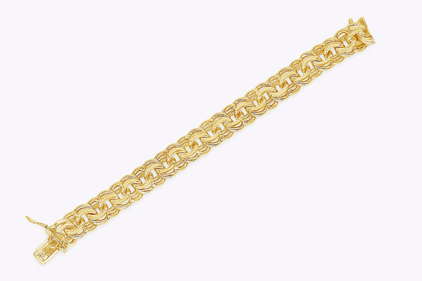 69.15 Grams Double Link Unisex Bracelet in Yellow Gold