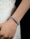 5.49 Carat Total Round Brilliant Cut Diamond Bangle Bracelet in White Gold