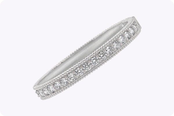 5.49 Carat Total Brilliant Round Diamonds Bangle Bracelet in White Gold