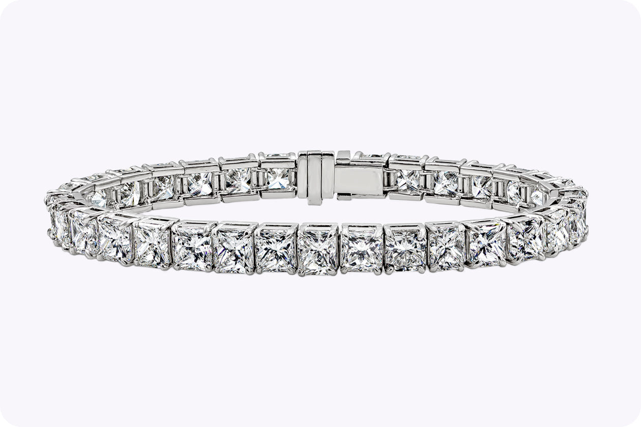 GIA Certified 31.36 Carats Total Radiant Cut Diamond Tennis