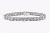 GIA Certified 31.36 Carats Total Radiant Cut Diamond Tennis Bracelet in Platinum