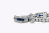 5.75 Carats Total Old European Cut Diamond and Sapphire Antique Fashion Bracelet in Platinum