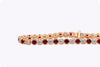 8.31 Carats Total Alternating Ruby and Diamond Tennis Bracelet in Rose Gold