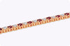 8.31 Carats Total Alternating Ruby and Diamond Tennis Bracelet in Rose Gold
