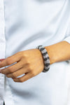 De Grisogono 13.50 Carat Total Black and White Diamond Cuff Bangle Bracelet in White Gold