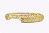 6.64 Carat Total Round Diamond in Floral Design Bangle Fashion Bracelet in Yellow Gold