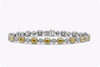 6.94 Carat Total Cushion Cut Fancy Yellow Diamond Halo Bracelet in Two-Tone Gold