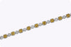 6.94 Carat Total Cushion Cut Fancy Yellow Diamond Halo Bracelet in Two-Tone Gold