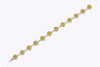 9.29 Carat Total Cushion Cut Fancy Color Yellow Diamond Halo Bracelet in Two Tone Gold