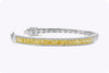 4.14 Carat Total Cushion Cut Fancy Yellow Color Diamond Bangle Bracelet