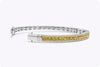 4.14 Carat Total Cushion Cut Fancy Yellow Color Diamond Bangle Bracelet