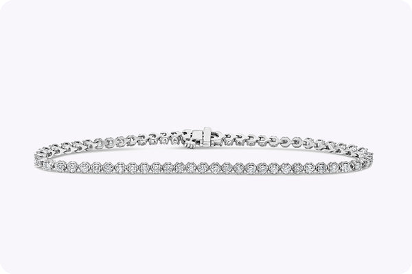 1.94 Carat Brilliant Round Diamond Tennis Bracelet