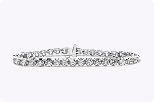 9.09 Carat Total Brilliant Round Diamond Tennis Bracelet in White Gold