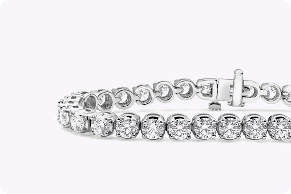 9.09 Carat Total Brilliant Round Diamond Tennis Bracelet in White Gold