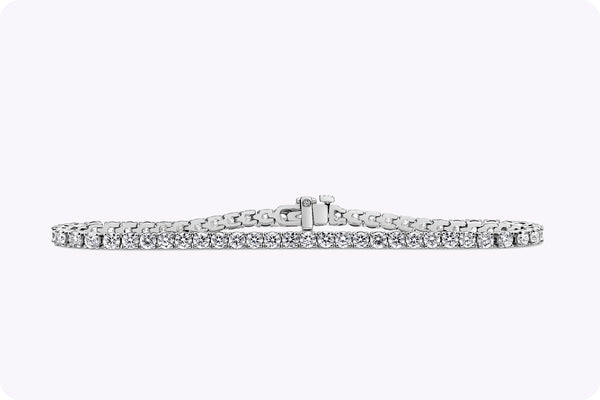 4.82 Carats Total Brilliant Round Diamond Classic Tennis Bracelet in White Gold