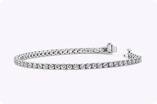 4.82 Carats Total Brilliant Round Diamond Classic Tennis Bracelet in White Gold