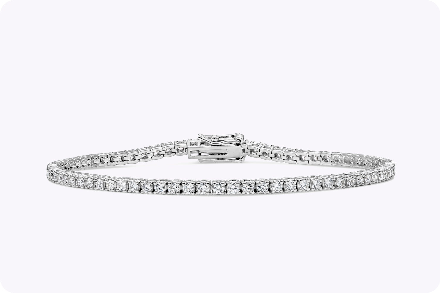 2.06 Carat Total Round Brilliant Cut Diamond Tennis Bracelet in White Gold