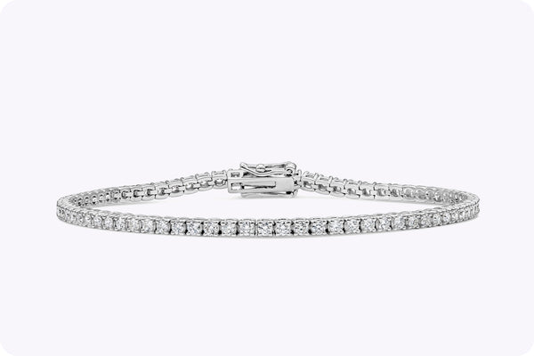 2.06 Carat Total Brilliant Round Diamond Classic Tennis Bracelet in White Gold