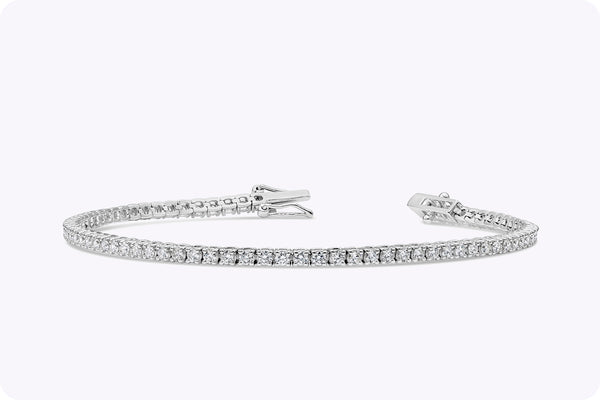 2.06 Carat Total Brilliant Round Diamond Classic Tennis Bracelet in White Gold