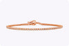 0.75 Carats Total Brilliant Round Diamond Tennis Bracelet in Rose Gold