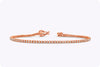 0.75 Carats Total Brilliant Round Diamond Tennis Bracelet in Rose Gold