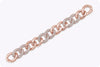 13.19 Carat Total Round Brilliant Cut Diamond Intertwined Large Link Bracelet in Rose Gold