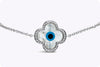 0.28 Carat Total Diamond Mother of Pearl Evil Eye Bracelet in White Gold