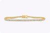 4.70 Carat Total Brilliant Round Cut Diamond Classic Tennis Bracelet in Yellow Gold