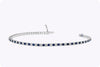 2.38 Carats Total Alternating Blue Sapphire and Diamond Tennis Bracelet in White Gold