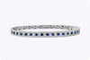 2.63 Carat Total Alternating Blue Sapphire and Diamond Bangle in White Gold