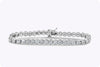 10.10 Carat Total Round Diamond Half-Bezel Tennis Bracelet in Platinum