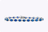 12.56 Carat Total Oval Cut Sapphire & Diamond Tennis Bracelet in White Gold