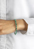 5.33 Carats Total Oval Cut Green Emerald & Diamond Tennis Bracelet in White Gold