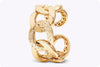 0.41 Carats Total Round Diamond Open-Work Yellow Gold Large Bangle Bracelet