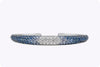 10.05 Carat Round Brilliant Cut Sapphire & Diamond Cuff Bangle in White Gold