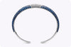 10.05 Carat Round Brilliant Cut Sapphire & Diamond Cuff Bangle in White Gold