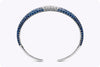 10.05 Carats Total Brilliant Round Cut Blue Sapphire & Diamond Bangle Bracelet in White Gold