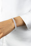 8.05 Carats Total Brilliant Round Cut Diamond Fashion Bangle Bracelet in White Gold