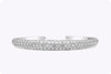 8.05 Carat Total Round Brilliant Diamond Cuff Bangle Bracelet in White Gold