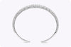 8.05 Carat Total Round Brilliant Diamond Cuff Bangle Bracelet in White Gold