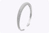 8.05 Carat Total Round Brilliant Diamond Cuff Bangle Bracelet in White Gold