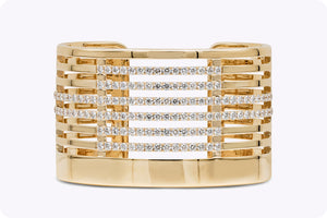 Large Yellow Gold Diamond Bangle Bracelet Move Romane
