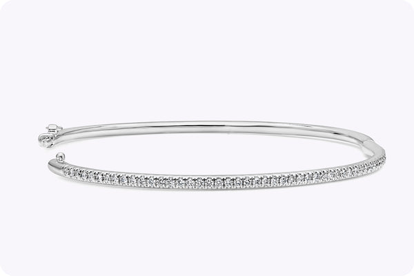 0.50 Carats Total Brilliant Round Cut Diamond Bangle in White Gold